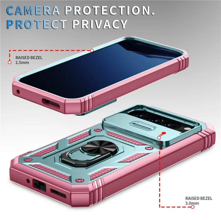 For Google Pixel 9 / Pixel 9 Pro Case Camshield Rotary Kickstand TPU+PC Phone Cover