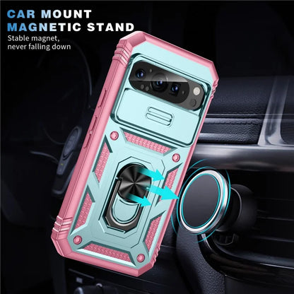 For Google Pixel 9 / Pixel 9 Pro Case Camshield Rotary Kickstand TPU+PC Phone Cover