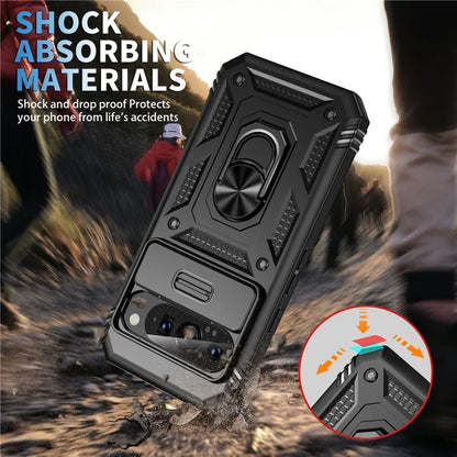 For Google Pixel 9 / Pixel 9 Pro Case Camshield Rotary Kickstand TPU+PC Phone Cover