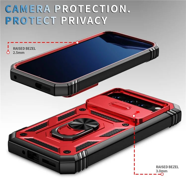 For Google Pixel 9 / Pixel 9 Pro Case Camshield Rotary Kickstand TPU+PC Phone Cover