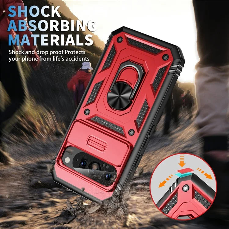 For Google Pixel 9 / Pixel 9 Pro Case Camshield Rotary Kickstand TPU+PC Phone Cover