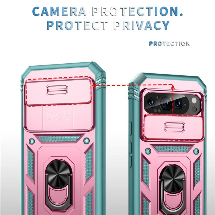 For Google Pixel 9 / Pixel 9 Pro Case Camshield Rotary Kickstand TPU+PC Phone Cover