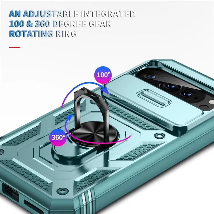 For Google Pixel 9 / Pixel 9 Pro Case Camshield Rotary Kickstand TPU+PC Phone Cover