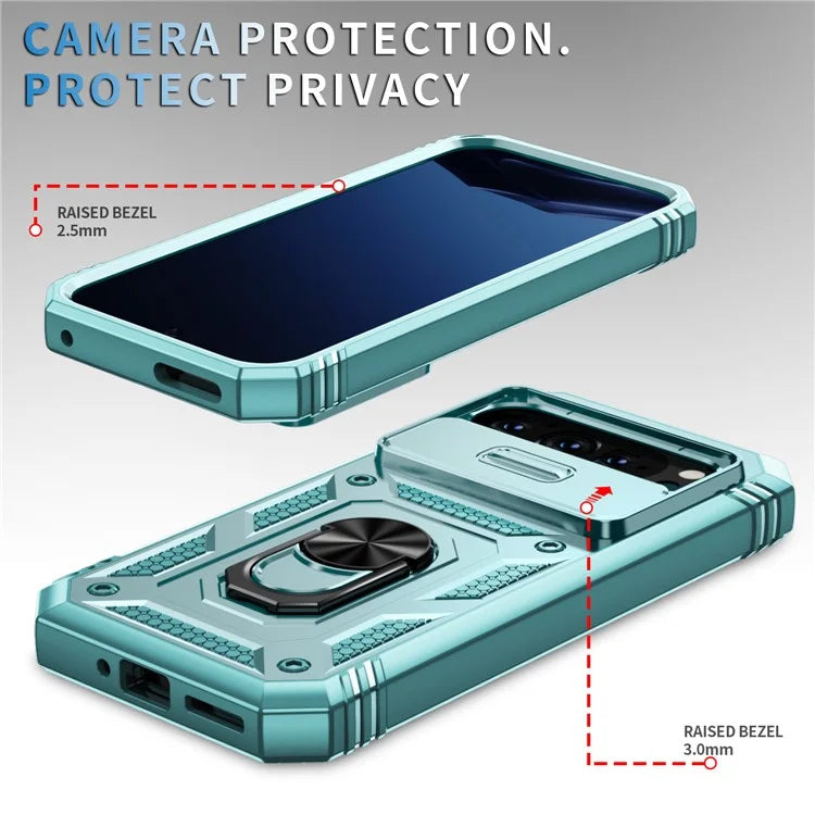 For Google Pixel 9 / Pixel 9 Pro Case Camshield Rotary Kickstand TPU+PC Phone Cover