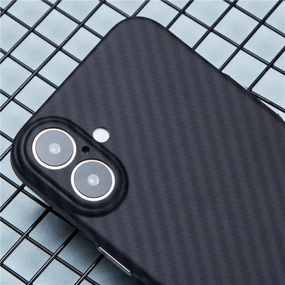 X-LEVEL For iPhone 16 Case Camera Protection Hard PC Phone Cover Carbon Fiber Texture