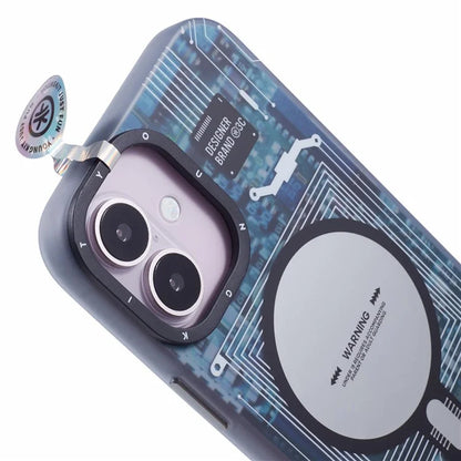 YOUNGKIT Technology Series for iPhone 16 Plus Case Compatible with MagSafe Circuit Design PC+TPU Matte Phone Cover