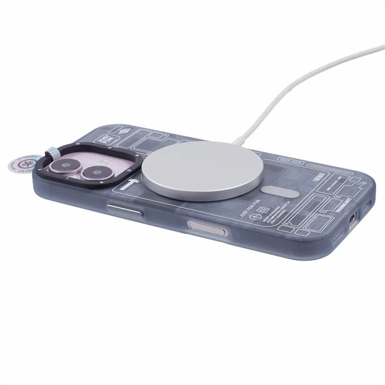 YOUNGKIT Technology Series for iPhone 16 Plus Case Compatible with MagSafe Circuit Design PC+TPU Matte Phone Cover