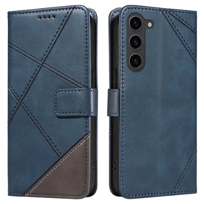 For Samsung Galaxy S23 Case Geometric Line Leather Phone Cover Card Holder Magnetic Clasp