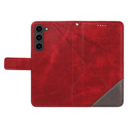 For Samsung Galaxy S23 Case Geometric Line Leather Phone Cover Card Holder Magnetic Clasp