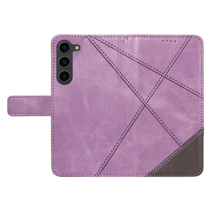 For Samsung Galaxy S23 Case Geometric Line Leather Phone Cover Card Holder Magnetic Clasp