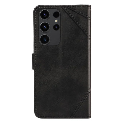 For Samsung Galaxy S23 Ultra Wallet Phone Case Geometric Line Leather Cover Protective Stand