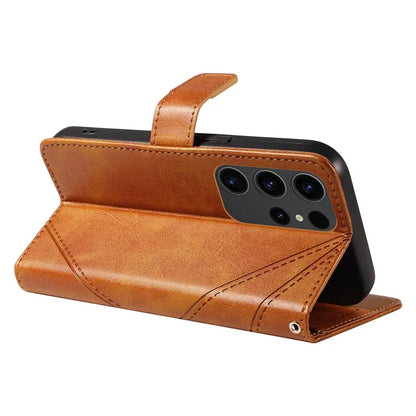 For Samsung Galaxy S23 Ultra Wallet Phone Case Geometric Line Leather Cover Protective Stand