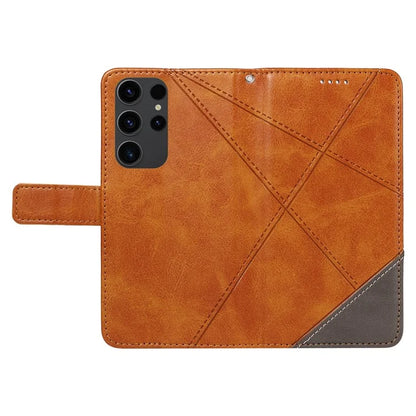 For Samsung Galaxy S23 Ultra Wallet Phone Case Geometric Line Leather Cover Protective Stand