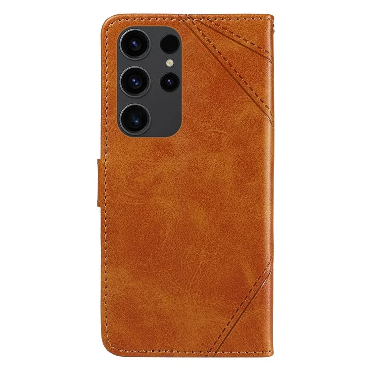 For Samsung Galaxy S23 Ultra Wallet Phone Case Geometric Line Leather Cover Protective Stand