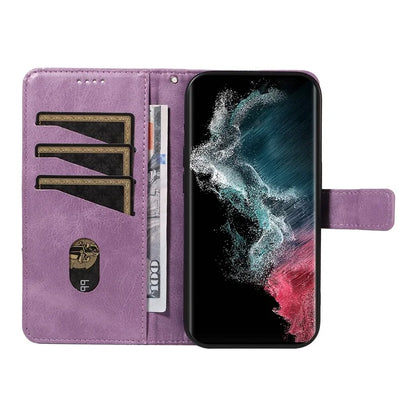 For Samsung Galaxy S23 Ultra Wallet Phone Case Geometric Line Leather Cover Protective Stand
