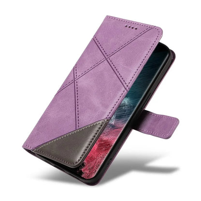 For Samsung Galaxy S23 Ultra Wallet Phone Case Geometric Line Leather Cover Protective Stand