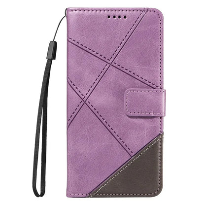 For Samsung Galaxy S23 Ultra Wallet Phone Case Geometric Line Leather Cover Protective Stand