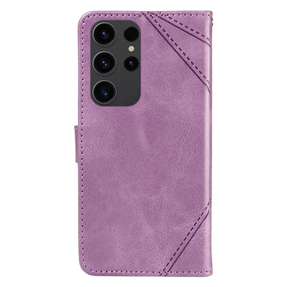 For Samsung Galaxy S23 Ultra Wallet Phone Case Geometric Line Leather Cover Protective Stand