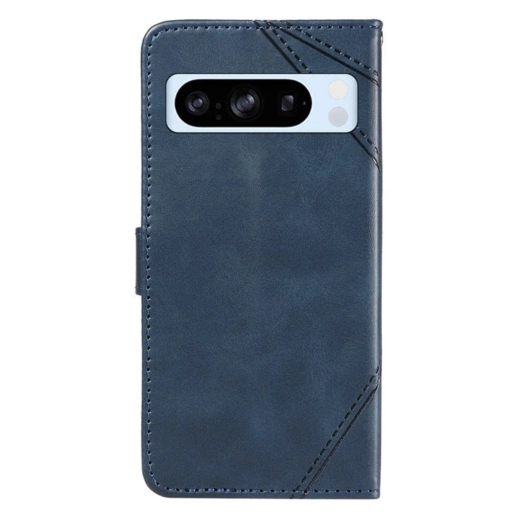For Google Pixel 8 Pro Case Lines Pattern PU Leather Wallet Folio Phone Cover
