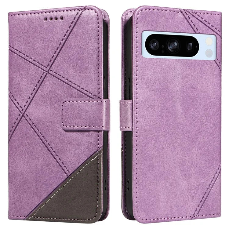 For Google Pixel 8 Pro Case Lines Pattern PU Leather Wallet Folio Phone Cover