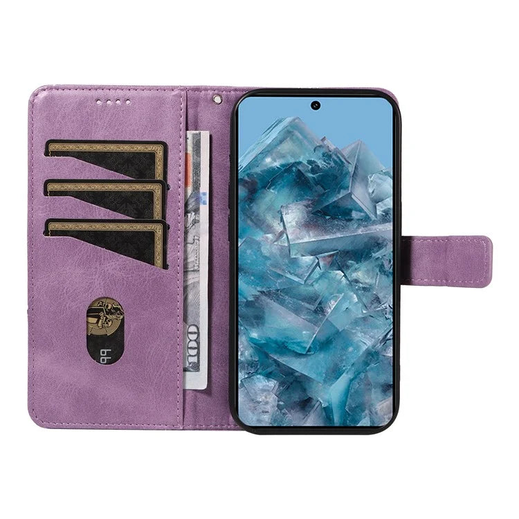 For Google Pixel 8 Pro Case Lines Pattern PU Leather Wallet Folio Phone Cover