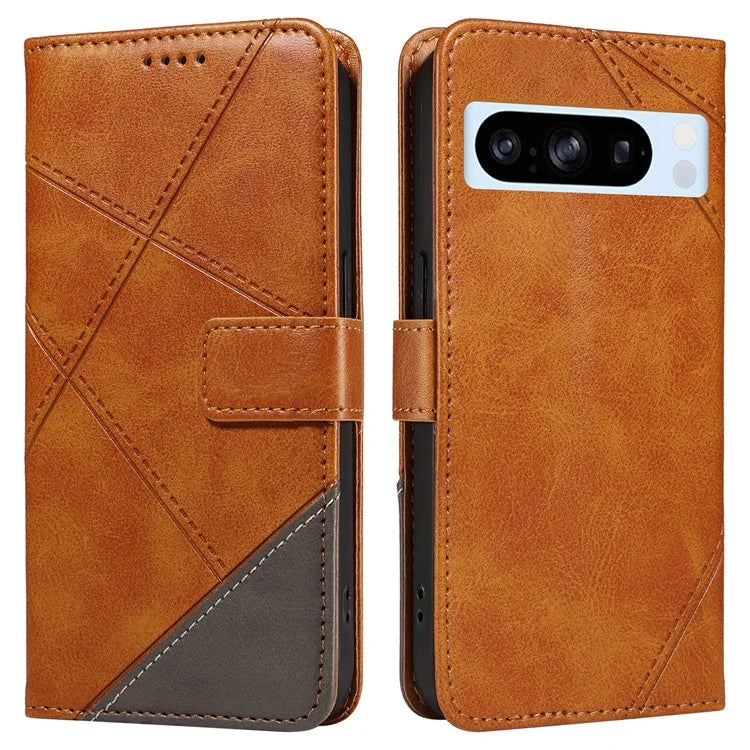For Google Pixel 8 Pro Case Lines Pattern PU Leather Wallet Folio Phone Cover