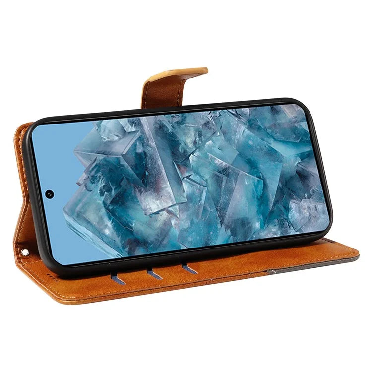 For Google Pixel 8 Pro Case Lines Pattern PU Leather Wallet Folio Phone Cover
