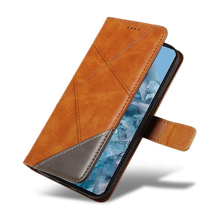 For Google Pixel 8 Pro Case Lines Pattern PU Leather Wallet Folio Phone Cover
