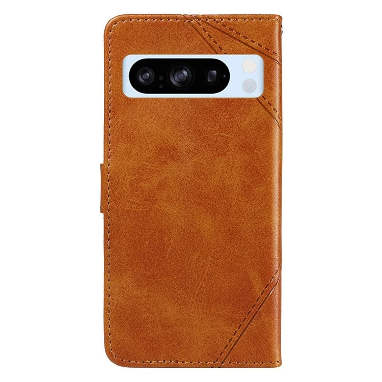 For Google Pixel 8 Pro Case Lines Pattern PU Leather Wallet Folio Phone Cover