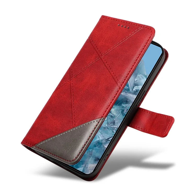 For Google Pixel 8 Pro Case Lines Pattern PU Leather Wallet Folio Phone Cover
