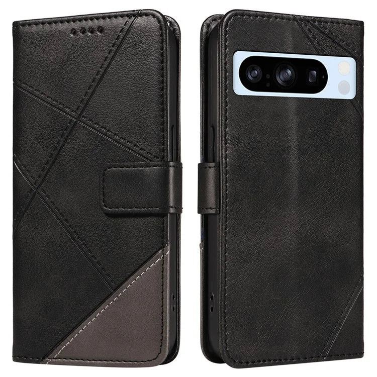 For Google Pixel 8 Pro Case Lines Pattern PU Leather Wallet Folio Phone Cover