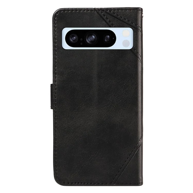 For Google Pixel 8 Pro Case Lines Pattern PU Leather Wallet Folio Phone Cover