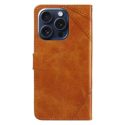 For iPhone 15 Pro Case Shockproof Geometric Lines PU Leather Phone Cover