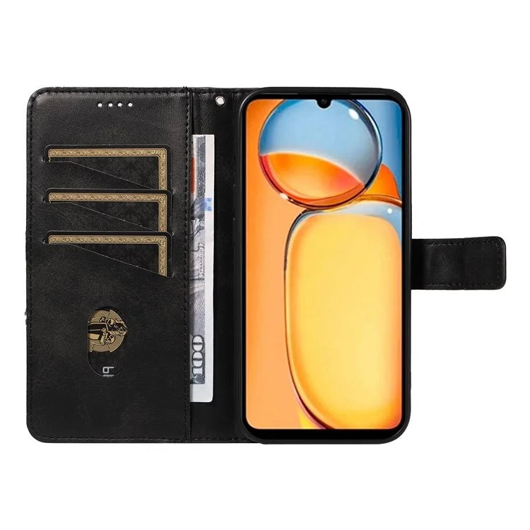 For Xiaomi Redmi 13C 5G / 13C 4G / 13R 5G / Poco C65 4G / Poco M6 5G Case PU Leather Stand Phone Cover Geometric Lines