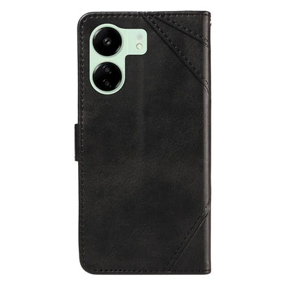 For Xiaomi Redmi 13C 5G / 13C 4G / 13R 5G / Poco C65 4G / Poco M6 5G Case PU Leather Stand Phone Cover Geometric Lines
