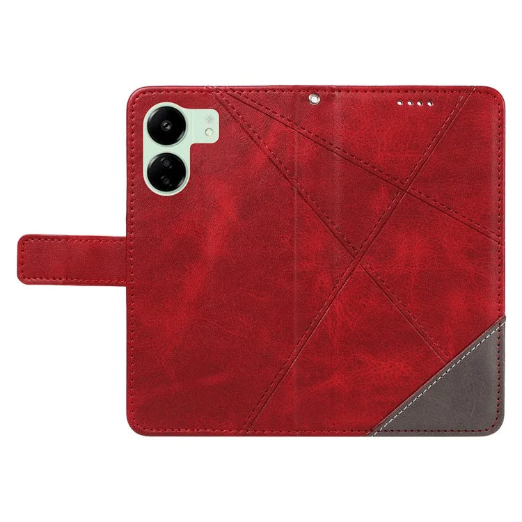 For Xiaomi Redmi 13C 5G / 13C 4G / 13R 5G / Poco C65 4G / Poco M6 5G Case PU Leather Stand Phone Cover Geometric Lines