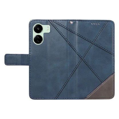 For Xiaomi Redmi 13C 5G / 13C 4G / 13R 5G / Poco C65 4G / Poco M6 5G Case PU Leather Stand Phone Cover Geometric Lines