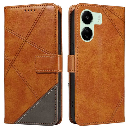 For Xiaomi Redmi 13C 5G / 13C 4G / 13R 5G / Poco C65 4G / Poco M6 5G Case PU Leather Stand Phone Cover Geometric Lines