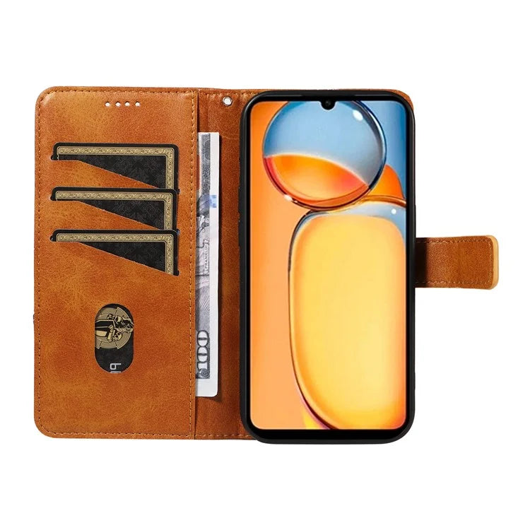 For Xiaomi Redmi 13C 5G / 13C 4G / 13R 5G / Poco C65 4G / Poco M6 5G Case PU Leather Stand Phone Cover Geometric Lines