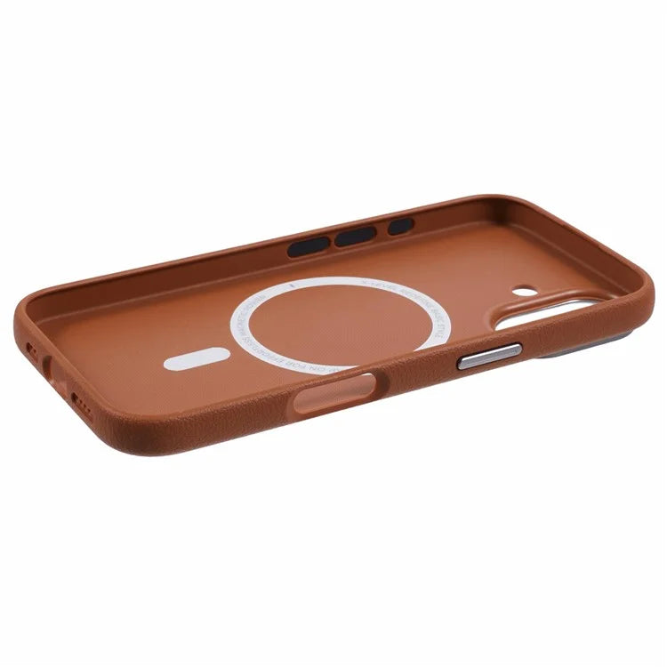 X-LEVEL For iPhone 16 Case Compatible with MagSafe PU Leather Hard PC Phone Cover
