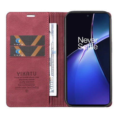 YIKATU YK-004 For OnePlus Nord CE4 Lite 5G / Oppo K12x 5G (China) Case Leather Phone Cover Wallet with Card Holder