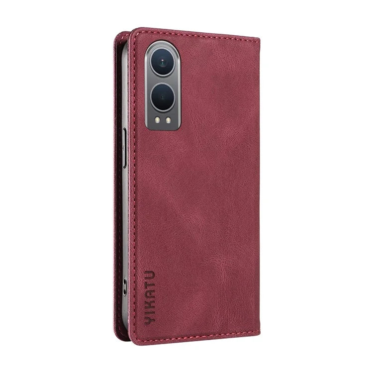 YIKATU YK-004 For OnePlus Nord CE4 Lite 5G / Oppo K12x 5G (China) Case Leather Phone Cover Wallet with Card Holder