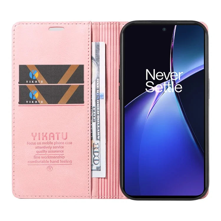 YIKATU YK-004 For OnePlus Nord CE4 Lite 5G / Oppo K12x 5G (China) Case Leather Phone Cover Wallet with Card Holder