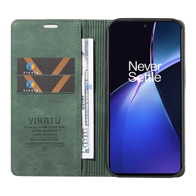 YIKATU YK-004 For OnePlus Nord CE4 Lite 5G / Oppo K12x 5G (China) Case Leather Phone Cover Wallet with Card Holder