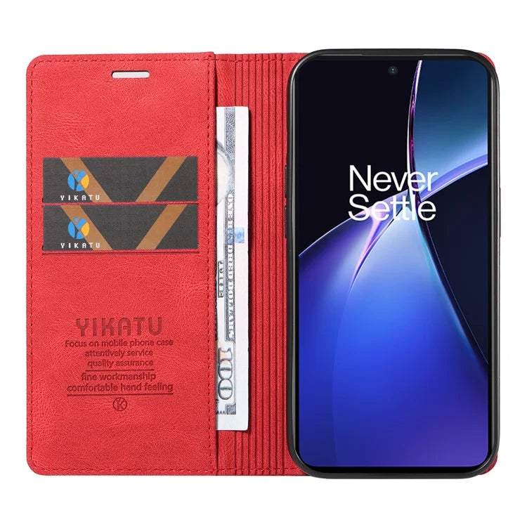 YIKATU YK-004 For OnePlus Nord CE4 Lite 5G / Oppo K12x 5G (China) Case Leather Phone Cover Wallet with Card Holder