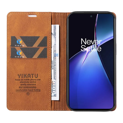 YIKATU YK-004 For OnePlus Nord CE4 Lite 5G / Oppo K12x 5G (China) Case Leather Phone Cover Wallet with Card Holder