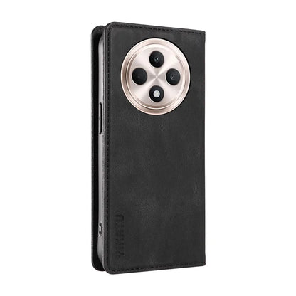 YIKATU YK-004 For Oppo Reno12 F 4G Case Leather Magnetic Auto-Absorbed Phone Cover Skin-Touch