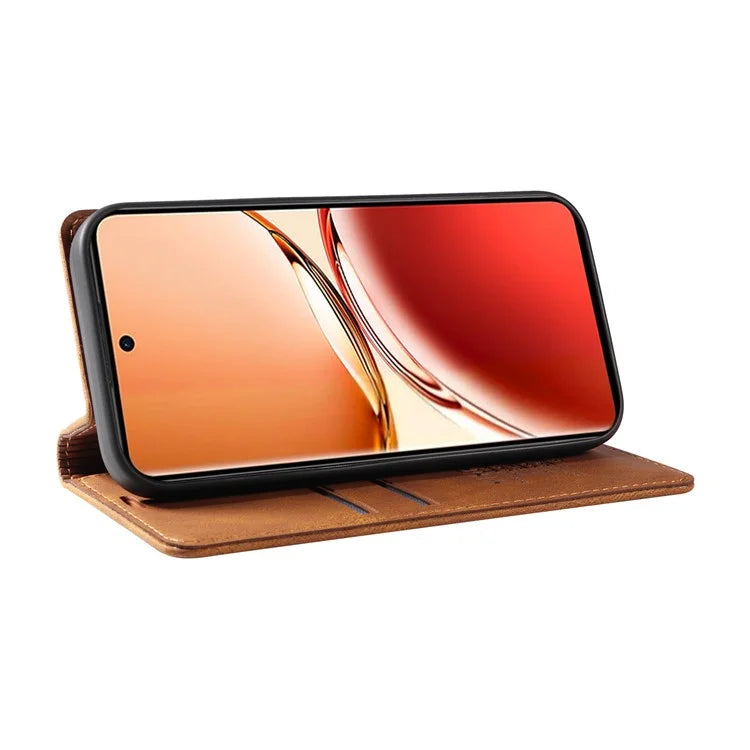 YIKATU YK-004 For Oppo Reno12 F 4G Case Leather Magnetic Auto-Absorbed Phone Cover Skin-Touch