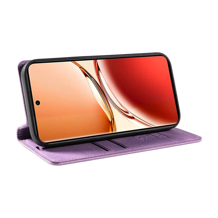 YIKATU YK-004 For Oppo Reno12 F 4G Case Leather Magnetic Auto-Absorbed Phone Cover Skin-Touch