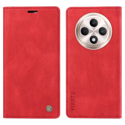 YIKATU YK-004 For Oppo Reno12 F 4G Case Leather Magnetic Auto-Absorbed Phone Cover Skin-Touch